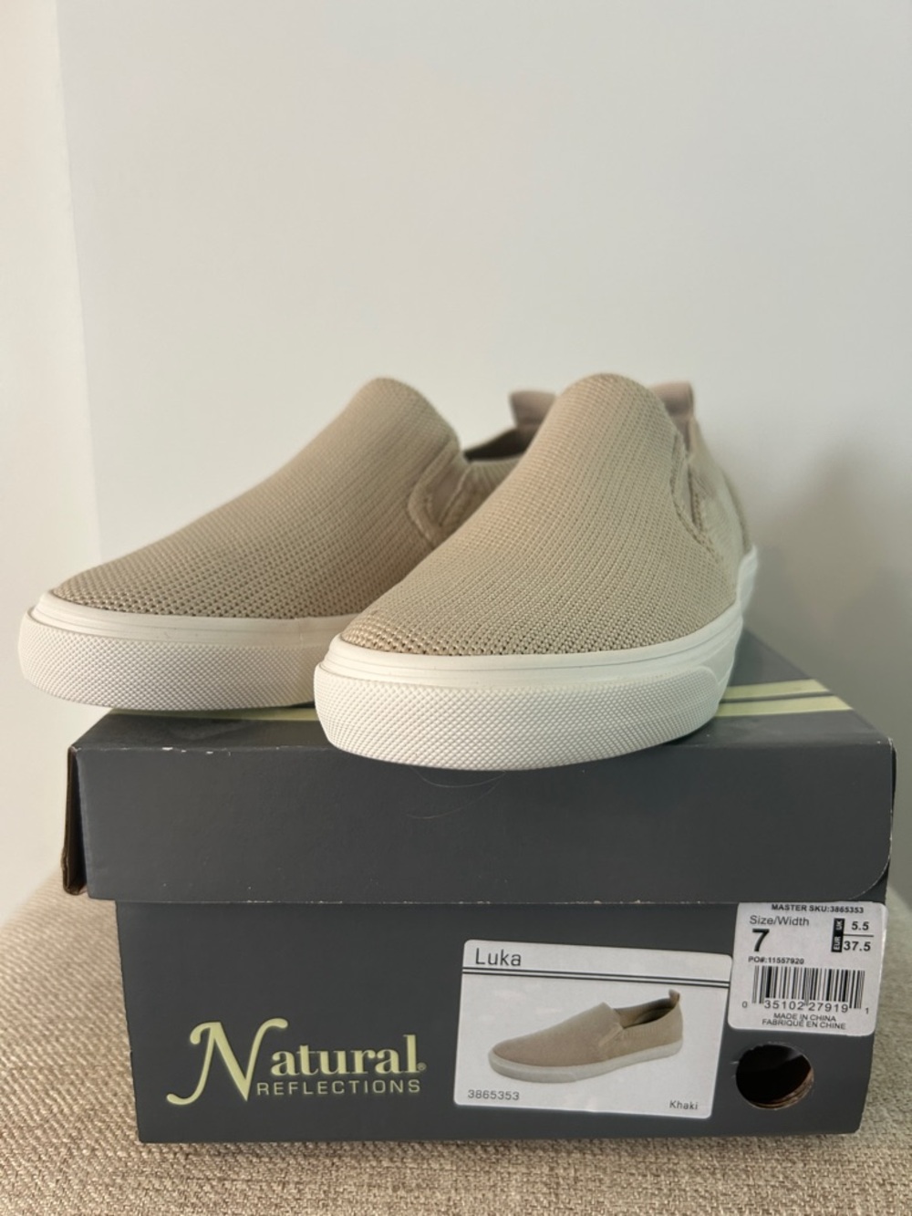 Natural Reflections Slip-On Sneakers - Khaki Beige